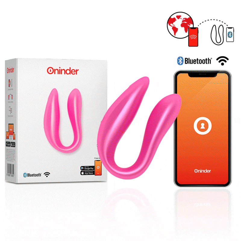 VIBRADOR PUNTO G Y CLÍTORIS CON APP ONINDER - ROSA DE LA MARCA ONINDER