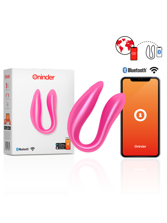 VIBRADOR PUNTO G Y CLÍTORIS CON APP ONINDER - ROSA DE LA MARCA ONINDER