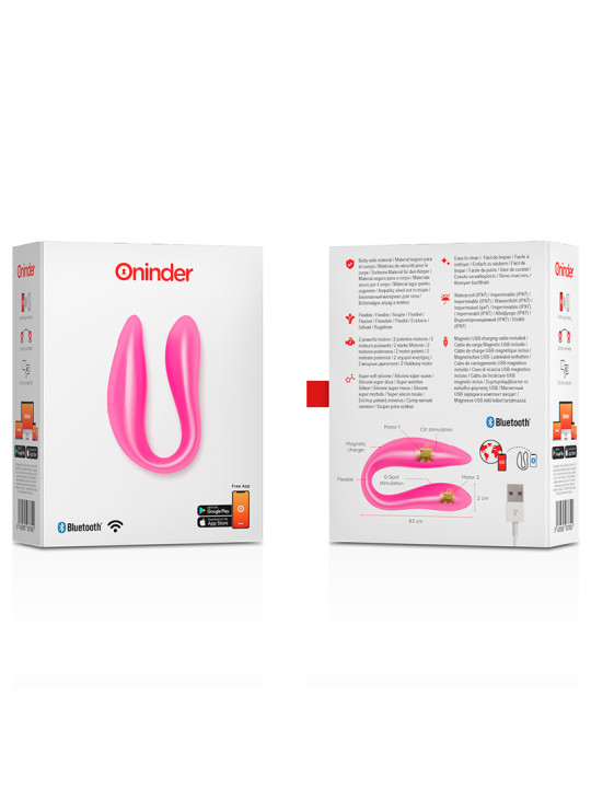 VIBRADOR PUNTO G Y CLÍTORIS CON APP ONINDER - ROSA DE LA MARCA ONINDER