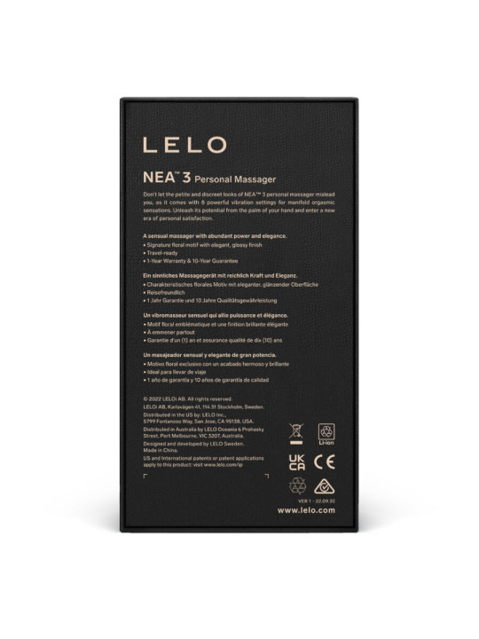 NEA 3 MASAJEADOR VIBRADOR DISCRETO 10 MODOS - AZUL DE LA MARCA LELO