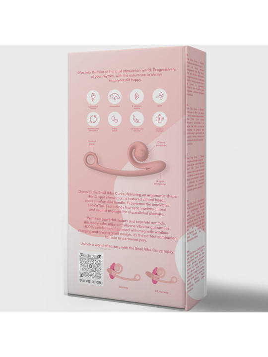 VIBRADOR CURVE PUNTO G Y CLÍTORIS SILICONA DE LA MARCA SNAIL VIBE