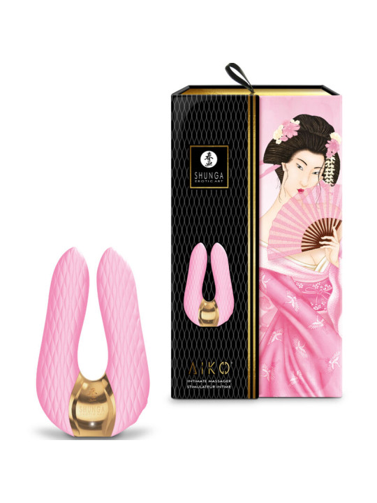 AIKO MASAJEADOR CLITORIS SILICONA 10 MODOS ROSA DE LA MARCA SHUNGA TOYS