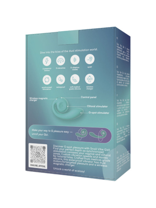 VIBRADOR DUAL GIZI ROSA - ESTIMULACIÓN PUNTO G Y A DE LA MARCA SNAIL VIBE