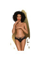 PANTIES DE ENCAJE ADORE ME NEGRO S/M - LENCERÍA SEXY DE LA MARCA PENTHOUSE THONG