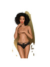 PANTIES DE ENCAJE ADORE ME NEGRO S/M - LENCERÍA SEXY DE LA MARCA PENTHOUSE THONG
