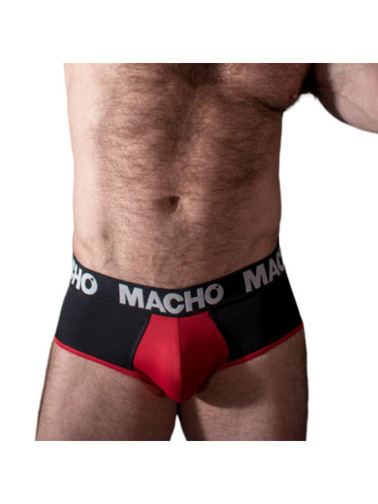 SLIP MACHO LYCRA REALCE GENITALES NEGRO/ROJO DE LA MARCA MACHO UNDERWEAR