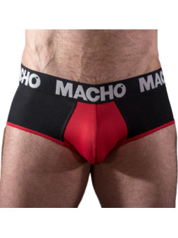 SLIP MACHO LYCRA REALCE GENITALES NEGRO/ROJO DE LA MARCA MACHO UNDERWEAR