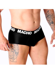 SLIP MACHO NEGRO CON REALCE Y LYCRA TRANSPIRABLE DE LA MARCA MACHO UNDERWEAR