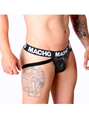 JOCK CUERO NEGRO FETISH MACHO POLIPIEL ELASTICO DE LA MARCA MACHO UNDERWEAR