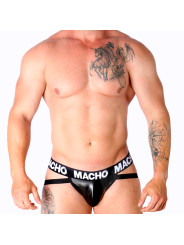 JOCK CUERO NEGRO FETISH MACHO POLIPIEL ELASTICO DE LA MARCA MACHO UNDERWEAR