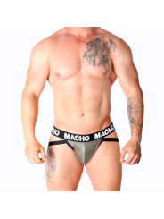 JOCK FETISH CUERO ELASTICO GRIS BEIGE S DE LA MARCA MACHO UNDERWEAR