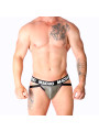 JOCK FETISH CUERO ELASTICO GRIS BEIGE S DE LA MARCA MACHO UNDERWEAR