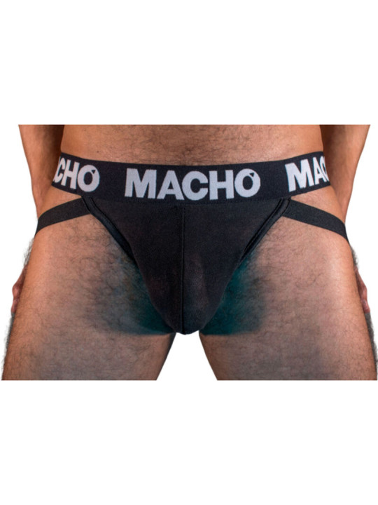 SUSPENSORIO SEMITRANSPARENTE NEGRO ELASTICO MX25NN DE LA MARCA MACHO UNDERWEAR