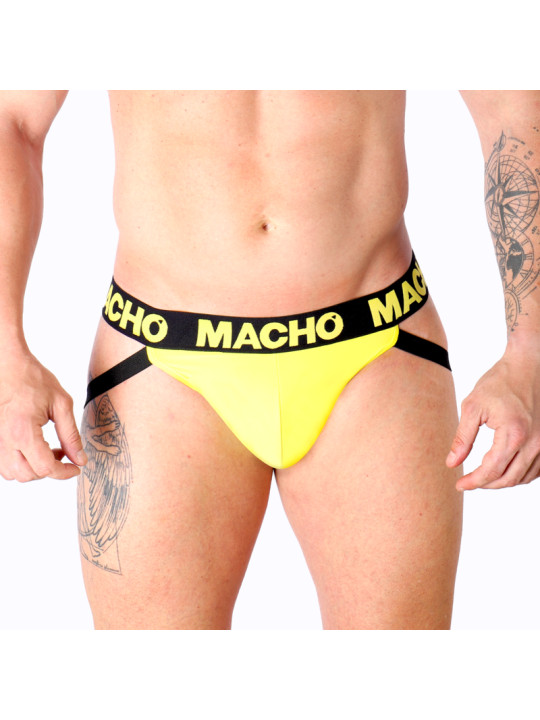 JOCKSTRAP AMARILLO LYCRA TRASERO AL AIRE MX25A DE LA MARCA MACHO UNDERWEAR