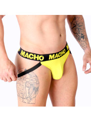 JOCKSTRAP AMARILLO LYCRA TRASERO AL AIRE MX25A DE LA MARCA MACHO UNDERWEAR