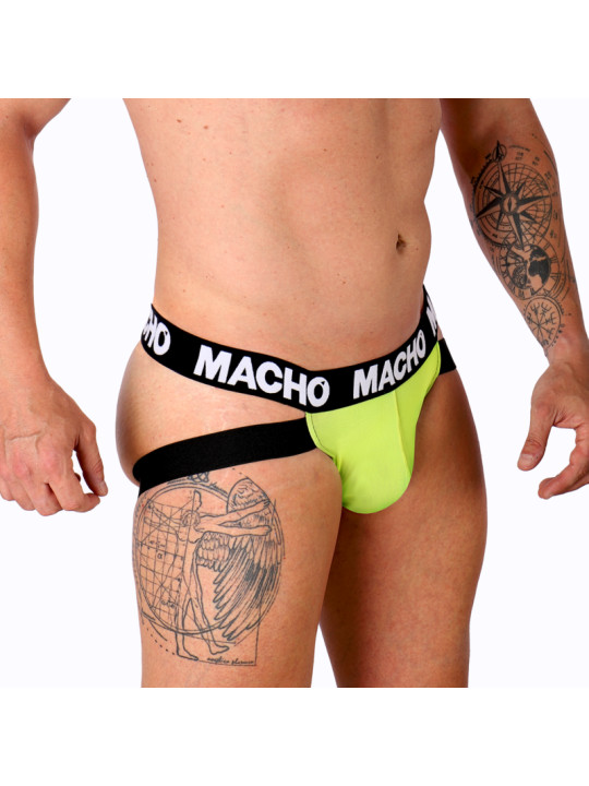 JOCKSTRAP MX28F VERDE FLUOR SOPORTE ANATÓMICO DE LA MARCA MACHO UNDERWEAR