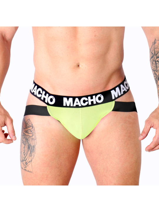 JOCKSTRAP MX28F VERDE FLUOR SOPORTE ANATÓMICO DE LA MARCA MACHO UNDERWEAR