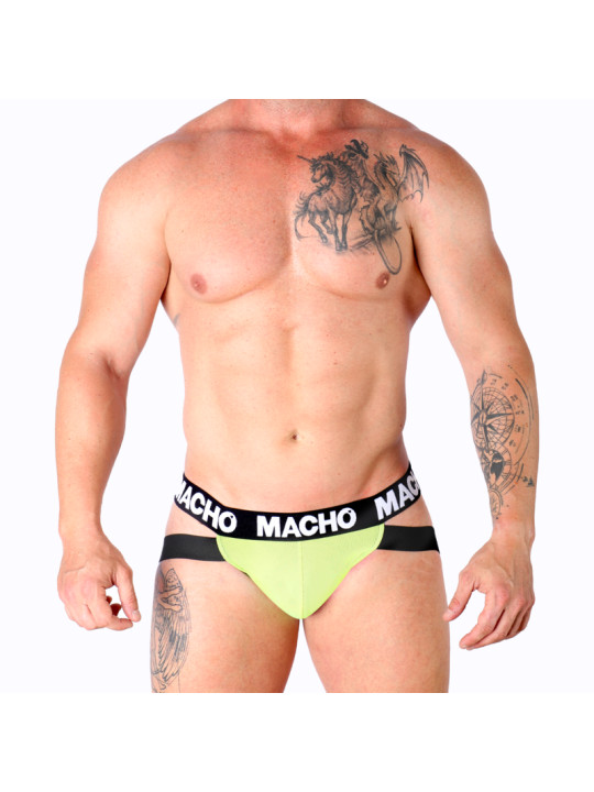 JOCKSTRAP MX28F VERDE FLUOR SOPORTE ANATÓMICO DE LA MARCA MACHO UNDERWEAR