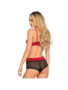 SET LENCERÍA ENCAJE ROJO Y NEGRO LEG AVENUE L/XL DE LA MARCA LEG AVENUE SETS