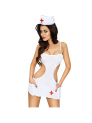 DISFRAZ ENFERMERA SEXY AKKE SET L/XL CON TANGA Y GORRO DE LA MARCA PASSION WOMAN SETS