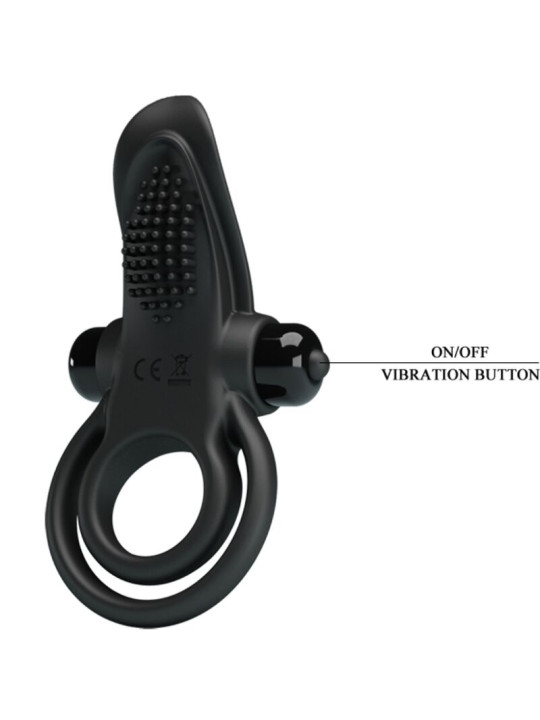 ANILLO VIBRADOR DOBLE 10 MODOS NEGRO PRETTY LOVE DE LA MARCA PRETTY LOVE
