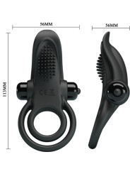 ANILLO VIBRADOR DOBLE 10 MODOS NEGRO PRETTY LOVE DE LA MARCA PRETTY LOVE
