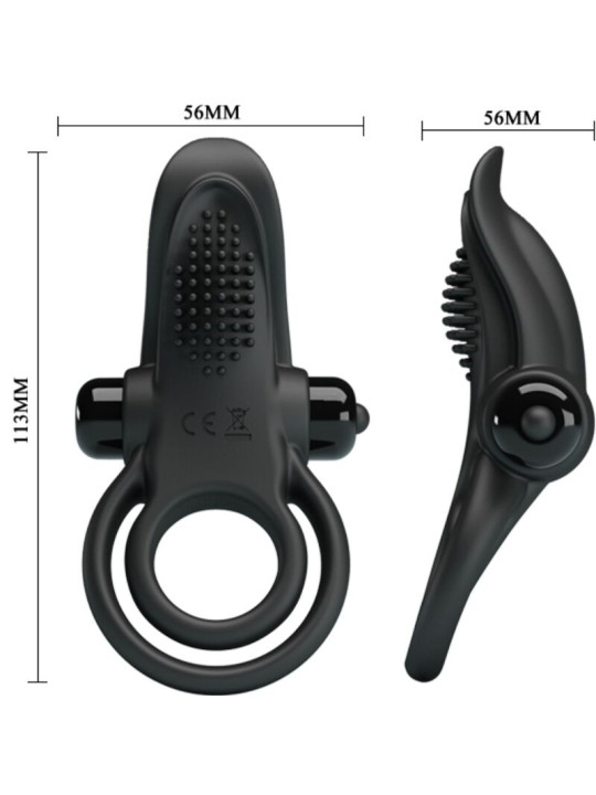 ANILLO VIBRADOR DOBLE 10 MODOS NEGRO PRETTY LOVE DE LA MARCA PRETTY LOVE