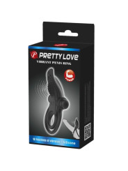 ANILLO VIBRADOR DOBLE 10 MODOS NEGRO PRETTY LOVE DE LA MARCA PRETTY LOVE
