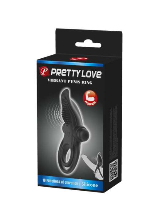 ANILLO VIBRADOR DOBLE 10 MODOS NEGRO PRETTY LOVE DE LA MARCA PRETTY LOVE