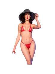 BIKINI MICRO TUL BRILLANTE CON JOYAS - CHILIROSE ROJO S/M DE LA MARCA CHILIROSE SUMMER