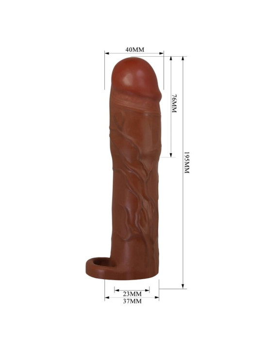 EXTENSOR DE PENE REALISTA PRETTY LOVE 7.6 CM MULATO DE LA MARCA PRETTY LOVE