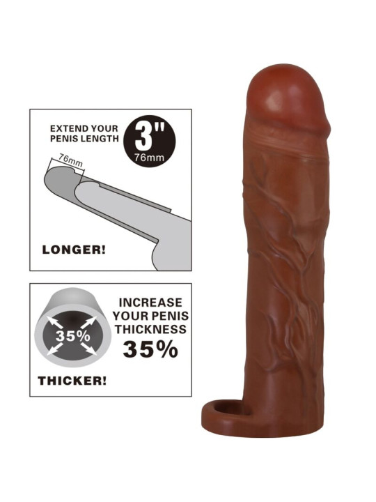 EXTENSOR DE PENE REALISTA PRETTY LOVE 7.6 CM MULATO DE LA MARCA PRETTY LOVE