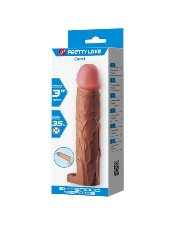 EXTENSOR DE PENE REALISTA PRETTY LOVE 7.6 CM MULATO DE LA MARCA PRETTY LOVE