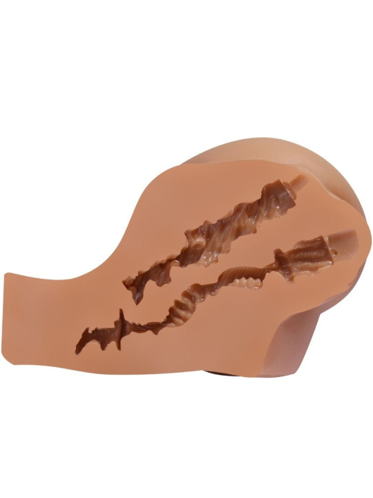 MASTURBADOR REALISTA DOBLE ENTRADA VIBRADOR CONTROL REMOTO DE LA MARCA CRAZY BULL