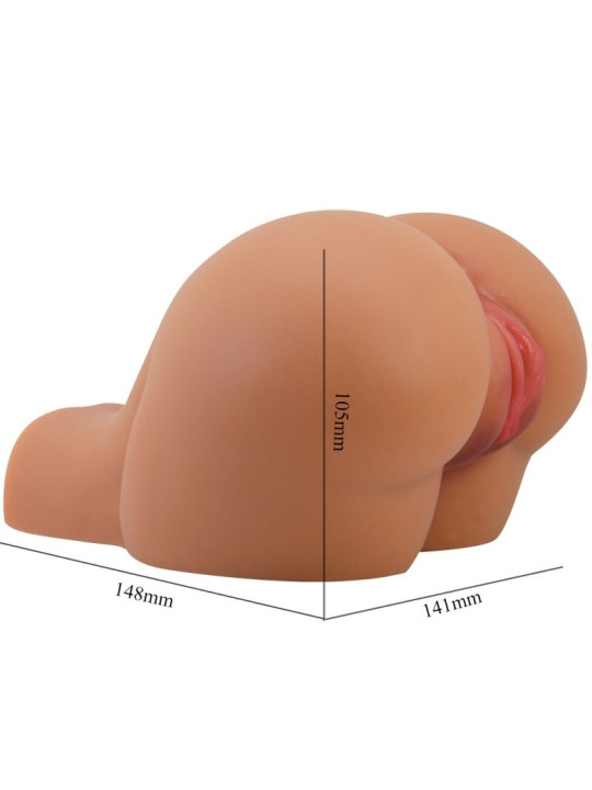 MASTURBADOR REALISTA DOBLE ENTRADA VIBRADOR CONTROL REMOTO DE LA MARCA CRAZY BULL