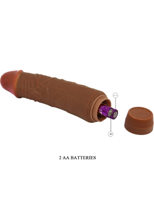VIBRADOR REALÍSTICO JEFF 19.5 CM MULATO CON VIBRACIÓN DE LA MARCA BAILE