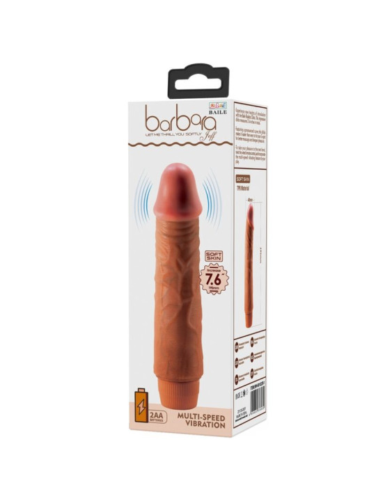 VIBRADOR REALÍSTICO JEFF 19.5 CM MULATO CON VIBRACIÓN DE LA MARCA BAILE