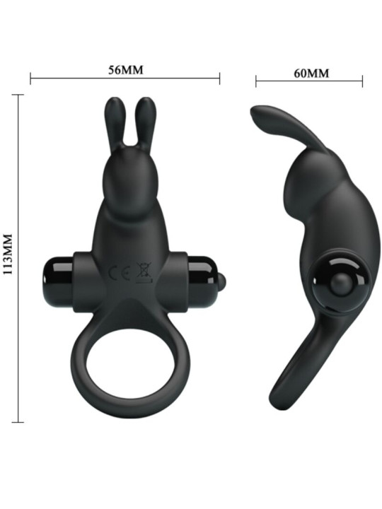 ANILLO VIBRADOR RABBIT CLÍTORIS 10 MODOS NEGRO PRETTY LOVE DE LA MARCA PRETTY LOVE