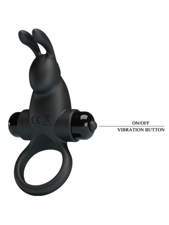 ANILLO VIBRADOR RABBIT CLÍTORIS 10 MODOS NEGRO PRETTY LOVE DE LA MARCA PRETTY LOVE
