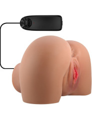 MASTURBADOR REALISTA DOBLE ENTRADA VIBRADOR CONTROL REMOTO DE LA MARCA CRAZY BULL