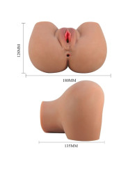 MASTURBADOR REALISTA DOBLE ENTRADA VIBRADOR CONTROL REMOTO DE LA MARCA CRAZY BULL