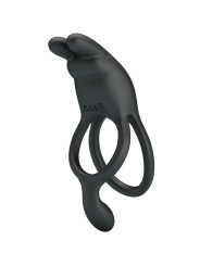 PRETTY LOVE - SETH DOBLE ANILLO VIBRADOR RABBIT 7 VIBRACIONES NEGRO DE LA MARCA PRETTY LOVE