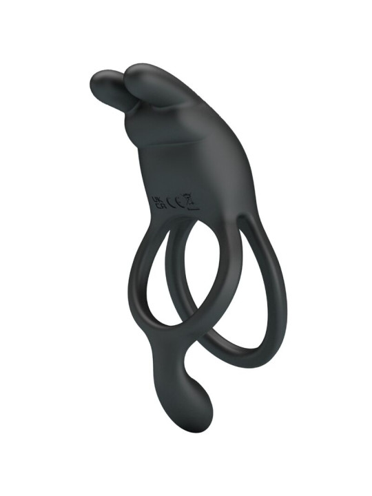 PRETTY LOVE - SETH DOBLE ANILLO VIBRADOR RABBIT 7 VIBRACIONES NEGRO DE LA MARCA PRETTY LOVE