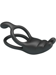 PRETTY LOVE - SETH DOBLE ANILLO VIBRADOR RABBIT 7 VIBRACIONES NEGRO DE LA MARCA PRETTY LOVE