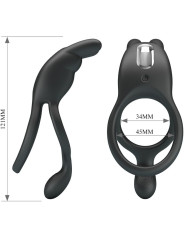 PRETTY LOVE - SETH DOBLE ANILLO VIBRADOR RABBIT 7 VIBRACIONES NEGRO DE LA MARCA PRETTY LOVE