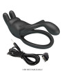 PRETTY LOVE - SETH DOBLE ANILLO VIBRADOR RABBIT 7 VIBRACIONES NEGRO DE LA MARCA PRETTY LOVE