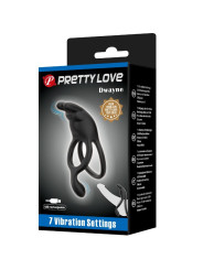 PRETTY LOVE - SETH DOBLE ANILLO VIBRADOR RABBIT 7 VIBRACIONES NEGRO DE LA MARCA PRETTY LOVE