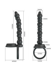 ANILLO PENE DILLION PRETTY LOVE ESTIMULACIÓN ANAL NEGRO DE LA MARCA PRETTY LOVE