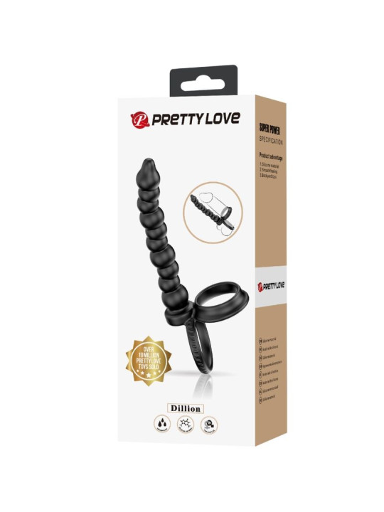 ANILLO PENE DILLION PRETTY LOVE ESTIMULACIÓN ANAL NEGRO DE LA MARCA PRETTY LOVE