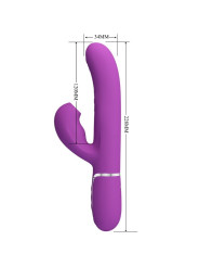 VIBRADOR RABBIT 3 EN 1 PRETTY LOVE PERLITA MORADO DE LA MARCA PRETTY LOVE